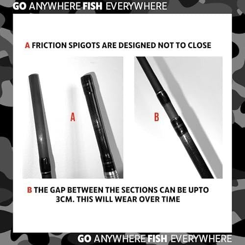 Travel Spin & Baitcast Fishing Rod 4-Section 2 Tips Compact Carbon Rod