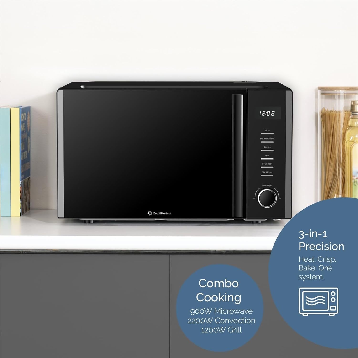 30L 900W Combination Microwave Oven with Grill & Convection Mode