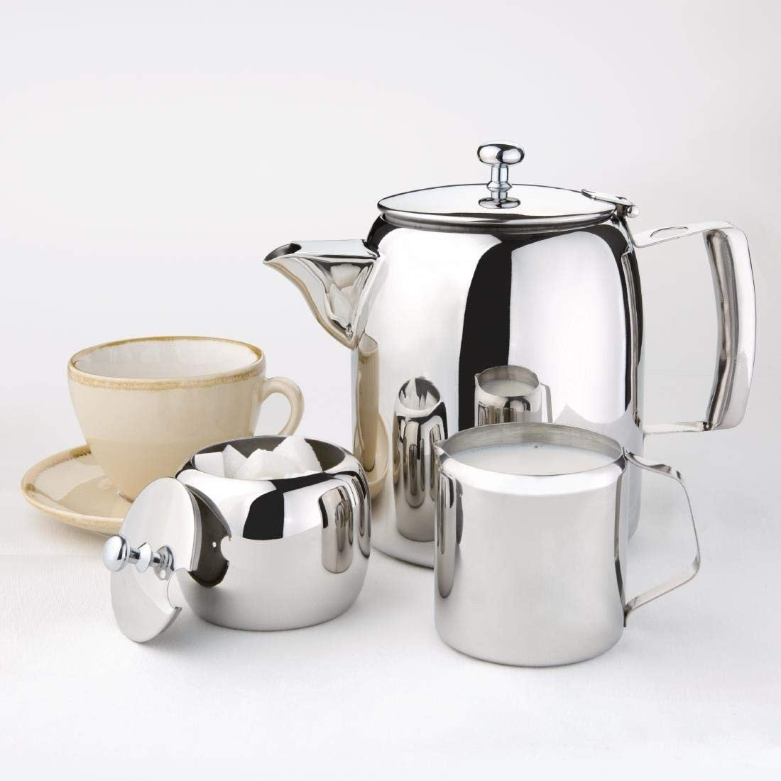 Stainless Steel Teapot 1.4L 50oz Mirror Finish Tea Pot Hinged Lid