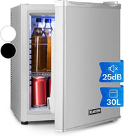 30L Mini Fridge Silver Portable Cooler and Drinks Fridge Adjustable Shelves
