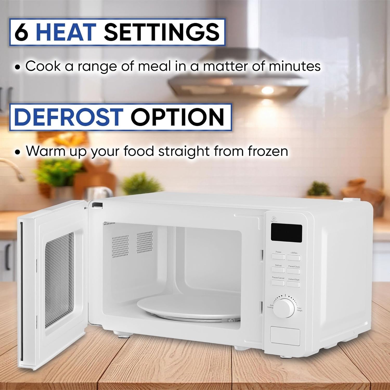 20L 800W Digital Freestanding Microwave with 8 Functions & Quick Defrost