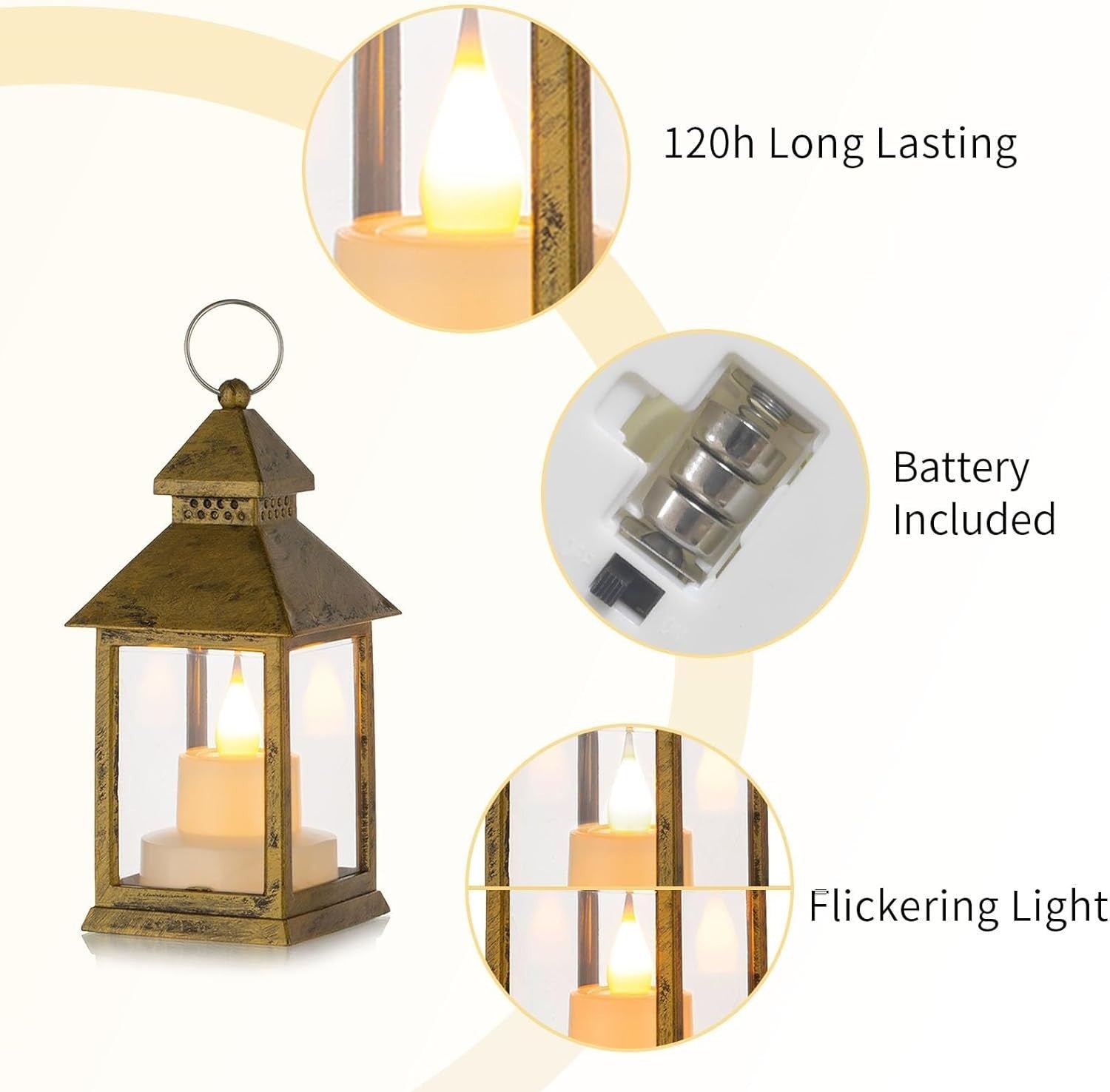 20Pcs Gold LED Candle Lanterns Wedding Table Decor Moroccan Party