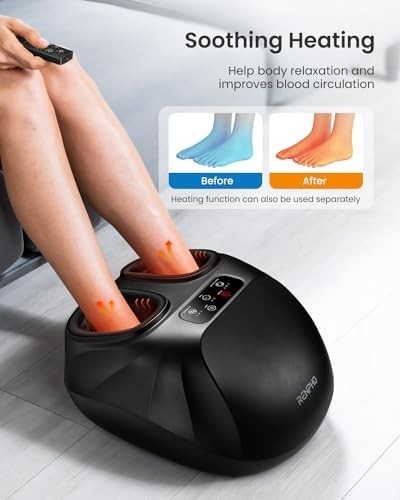 Heated Shiatsu Foot Massager Deep Kneading Wireless Remote UK 14
