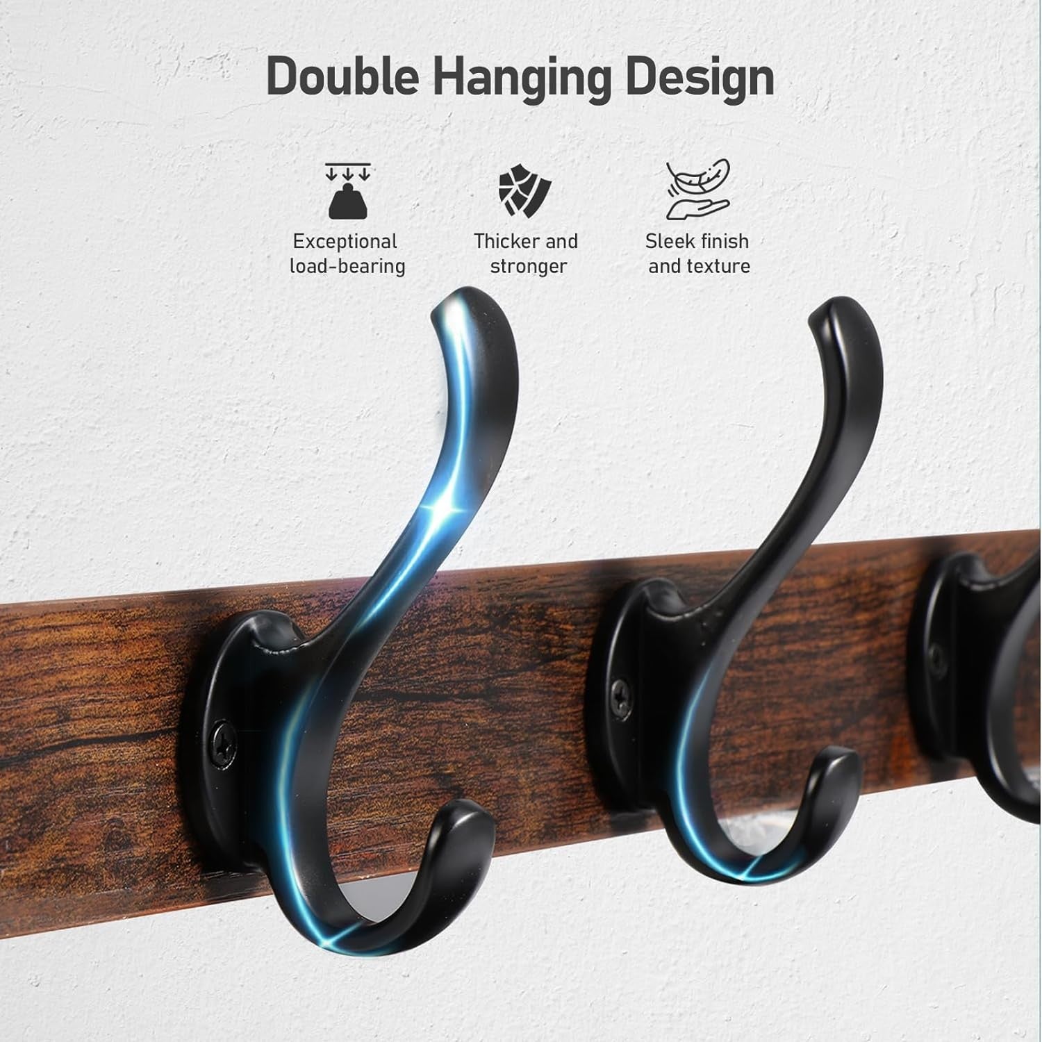 Rustic Brown Black Wall Mounted Coat Rack with Shelf | 29” Hooks Entryway