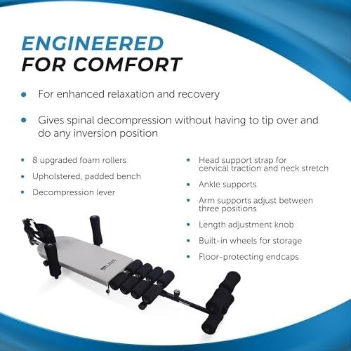 Inline Back Stretch Bench Cervical Traction Up to 250lb