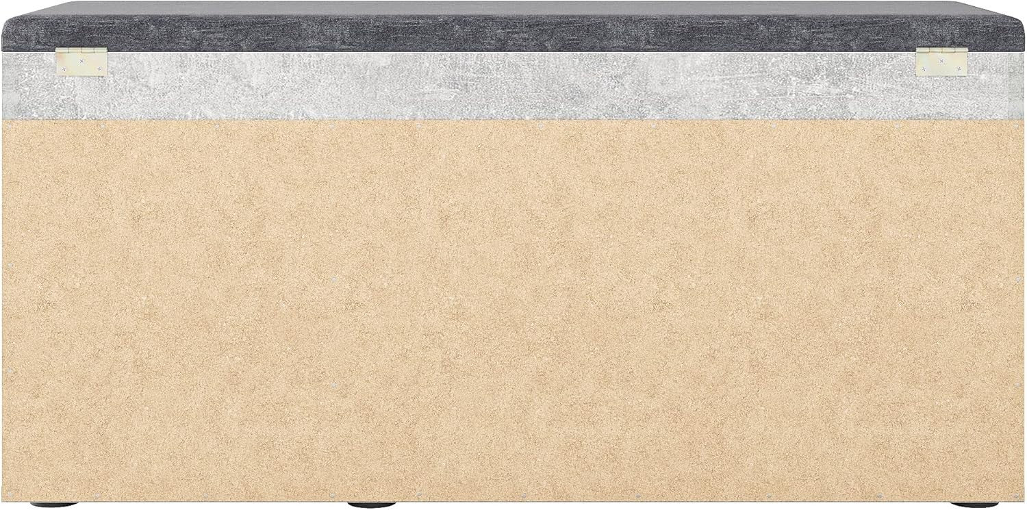 Concrete Shoe Storage Bench with Cushion Hidden Compartment Entryway Seat