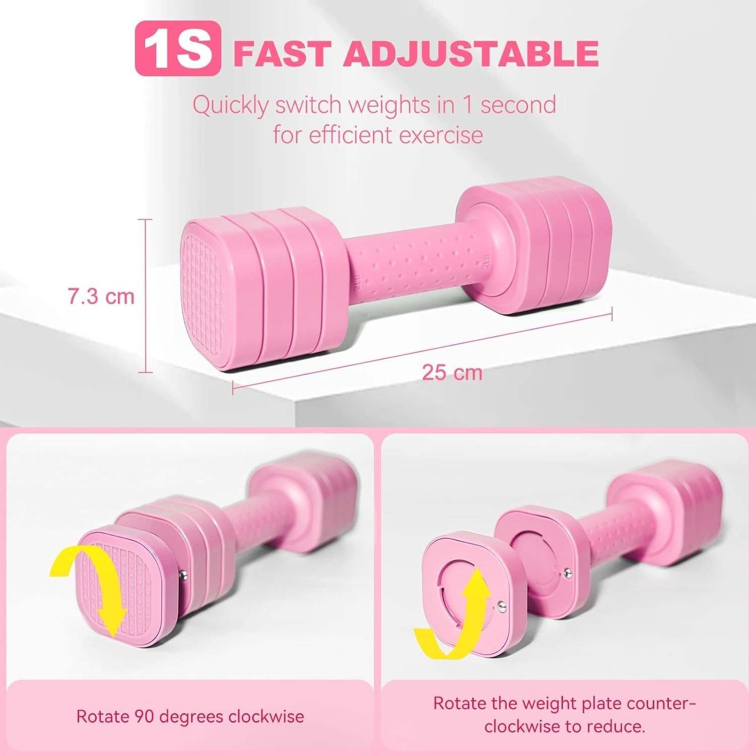 4-in-1 Adjustable Hand Weights Set Non Roll Dumbbells Home Workout