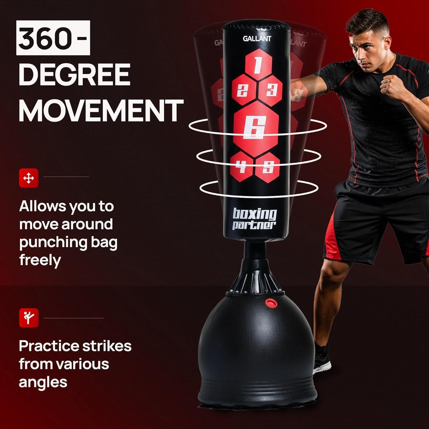 5.5ft Free Standing Punch Bag Heavy Duty Boxing MMA Kick Training
