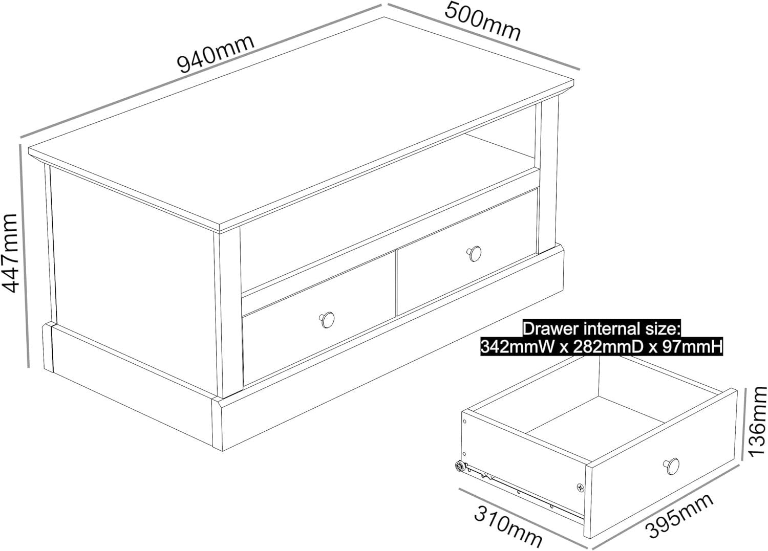 Lift Top Coffee Table with Storage Drawers – Modern Space Saver for Living Room