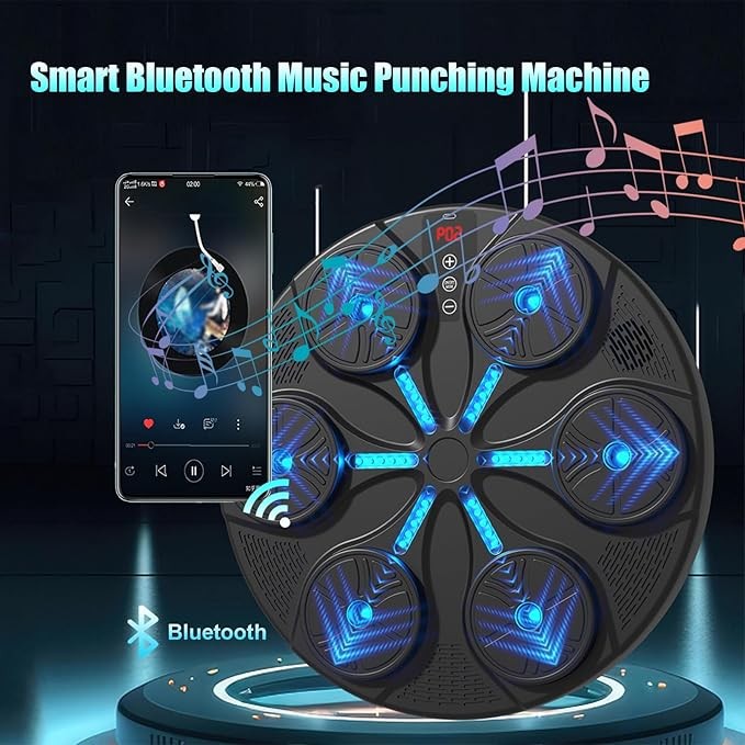 Smart Music Boxing Machine LED Punch Pad Bluetooth Wall Mounted Gym