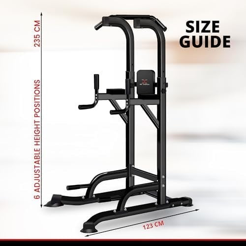 Adjustable Power Tower Pull Up Dip Station Multi Gym Strength Training