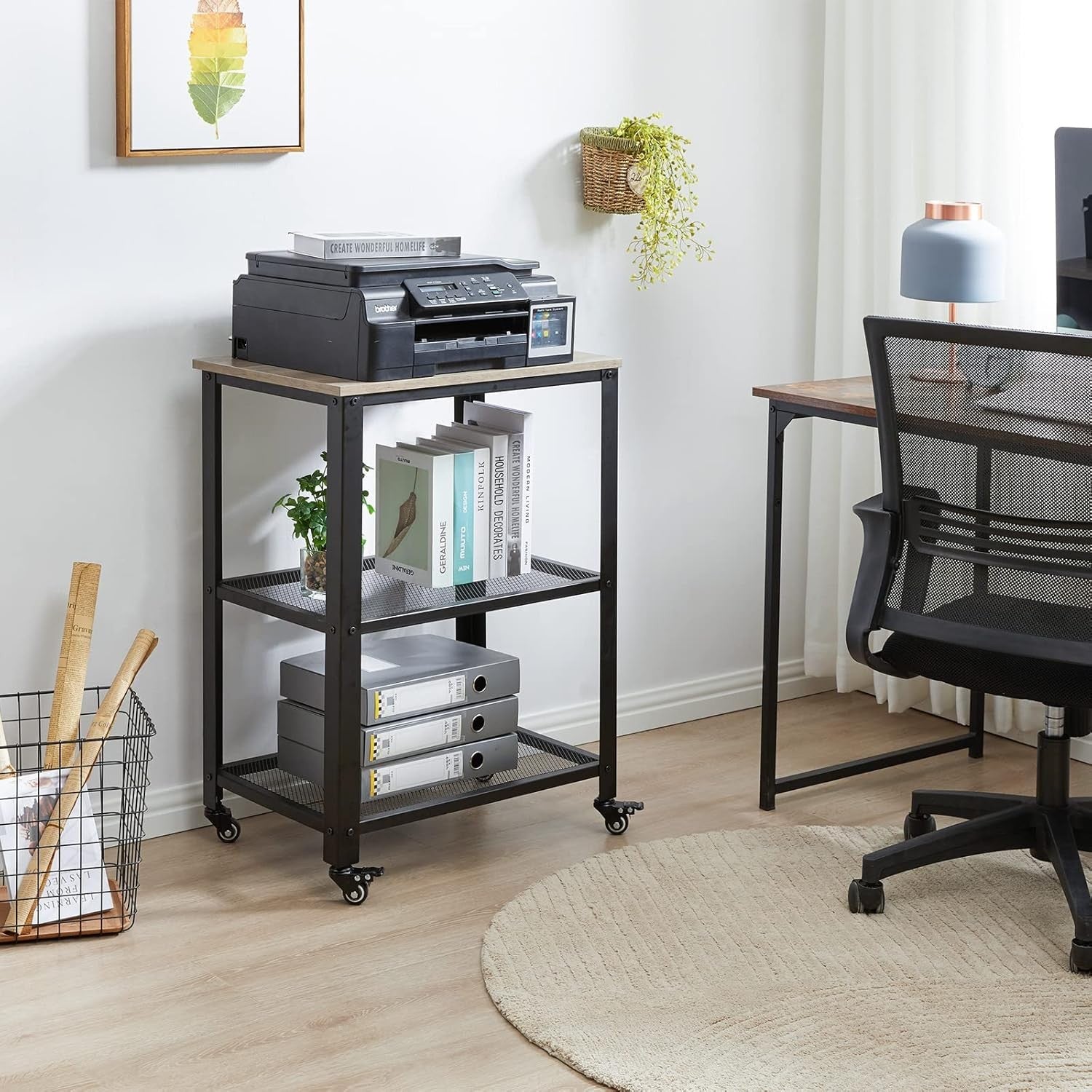 3 Tier Kitchen Trolley on Wheels Industrial Storage Cart Utility Serving Rack