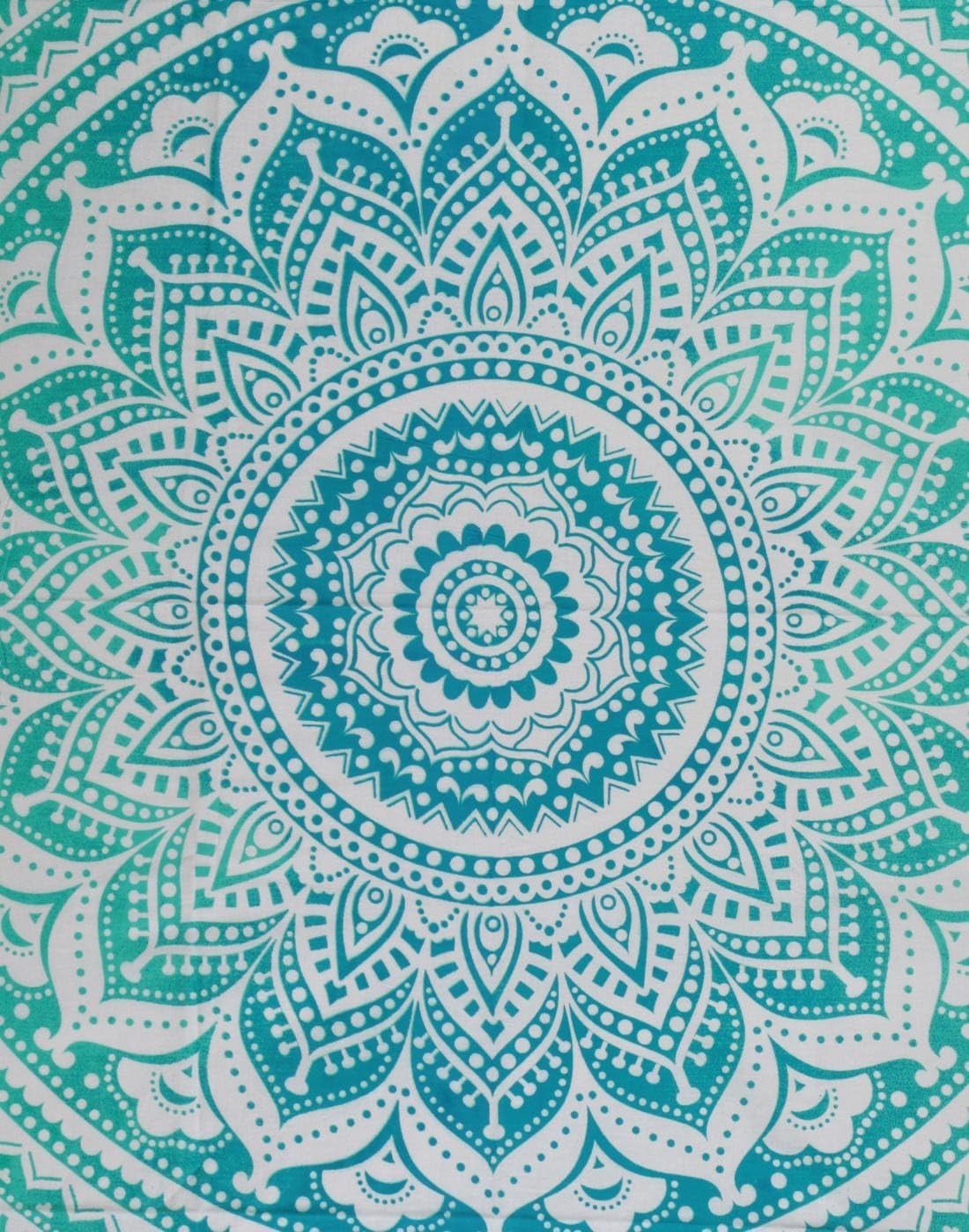 Sea Green Mandala Cotton Tapestry 230x274cm King Boho Decor
