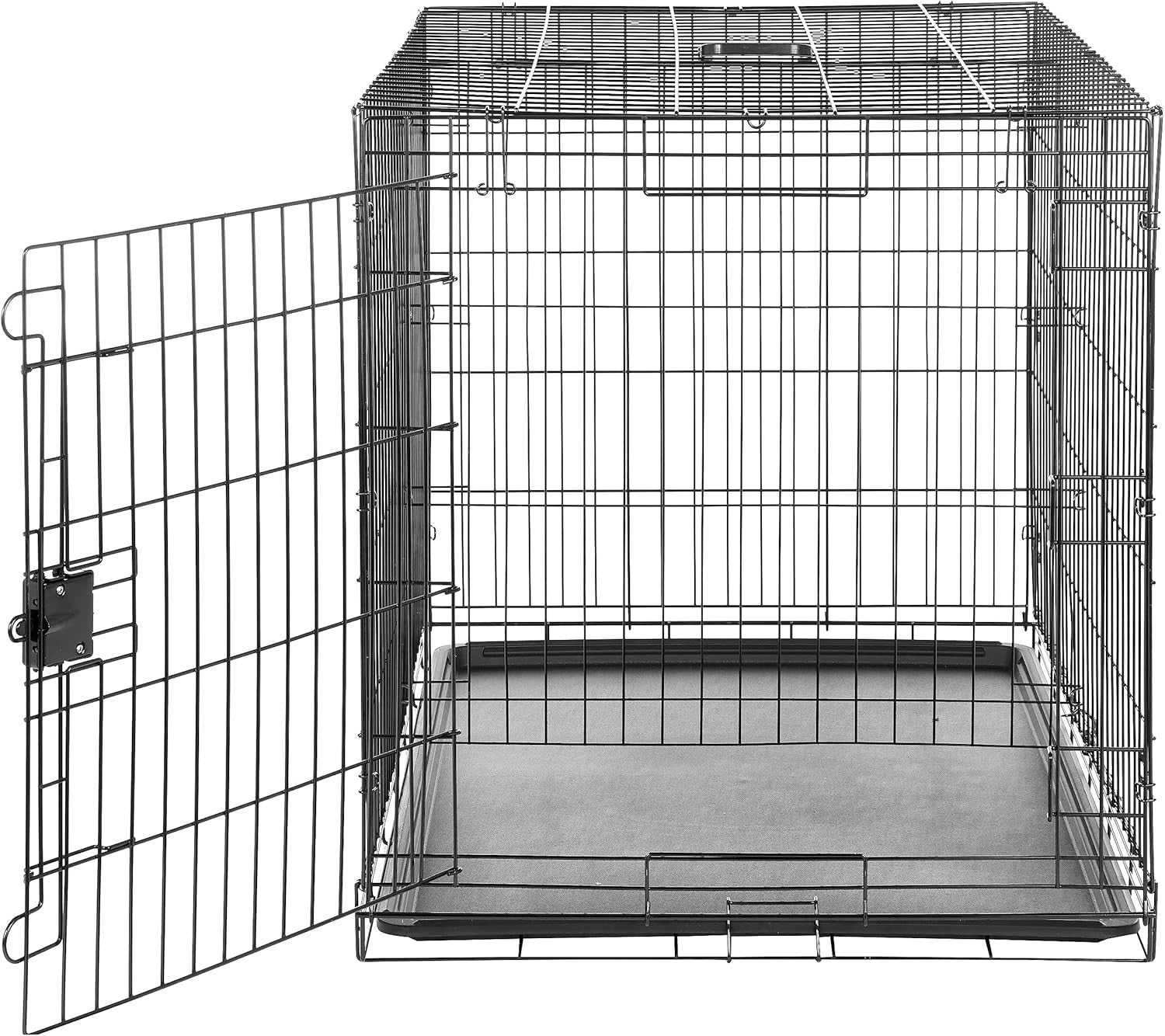 Extra Large Foldable Metal Dog Crate with Tray – Durable Single Door Cage