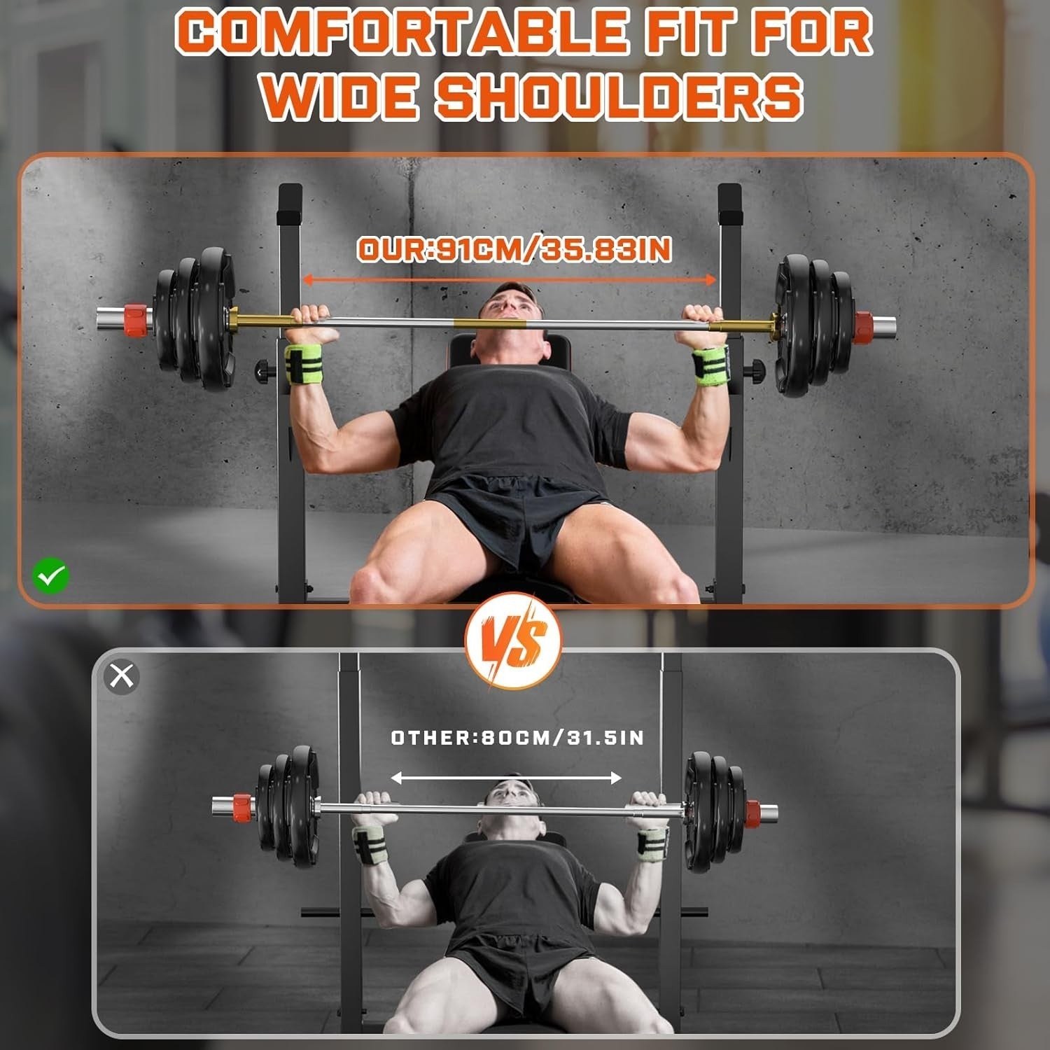 Olympic Weight Bench Press With Squat Rack 770lb Adjustable Home Gym