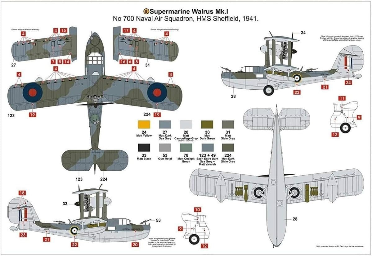 1:48 Scale Supermarine Walrus Model Kit | RAF Rescue Aircraft DIY Set