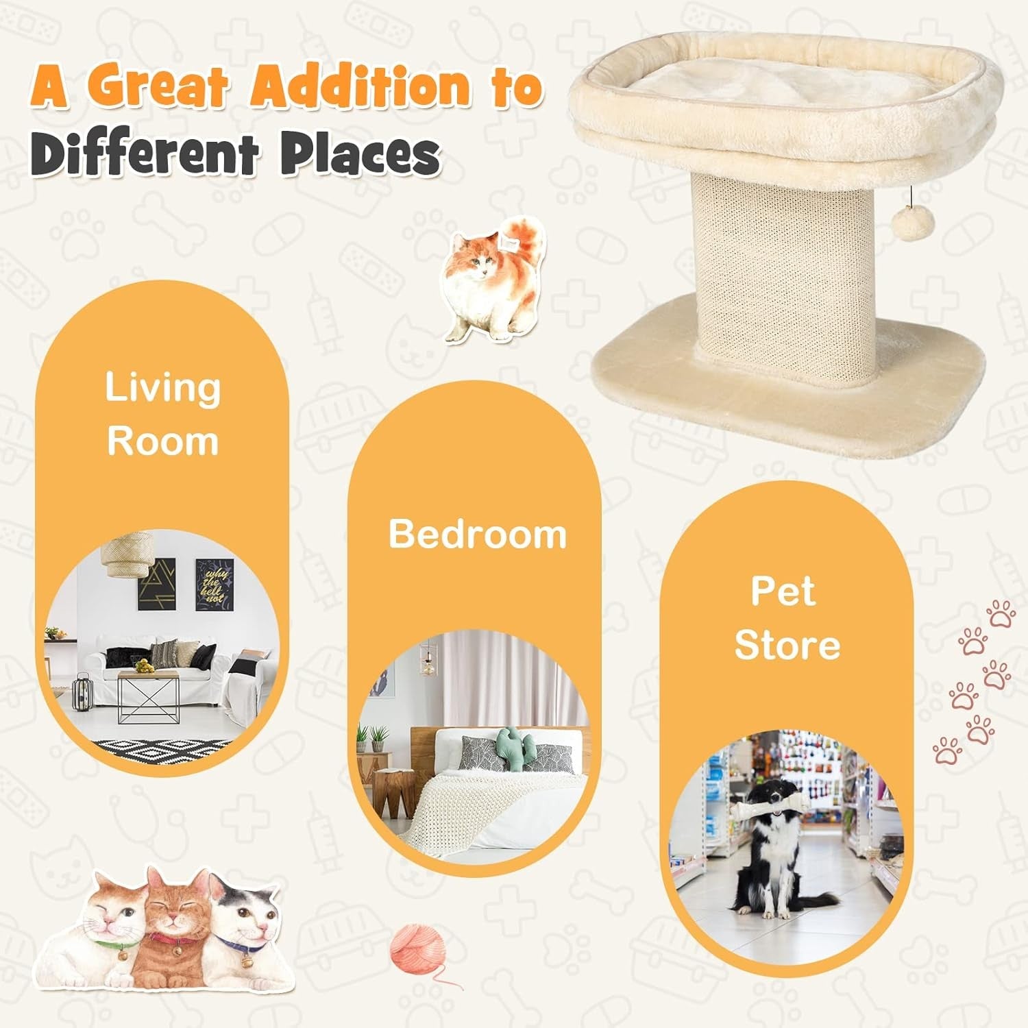 Cat Tree for Kittens Plush Perch Scratching Post Indoor Cat Bed Tower