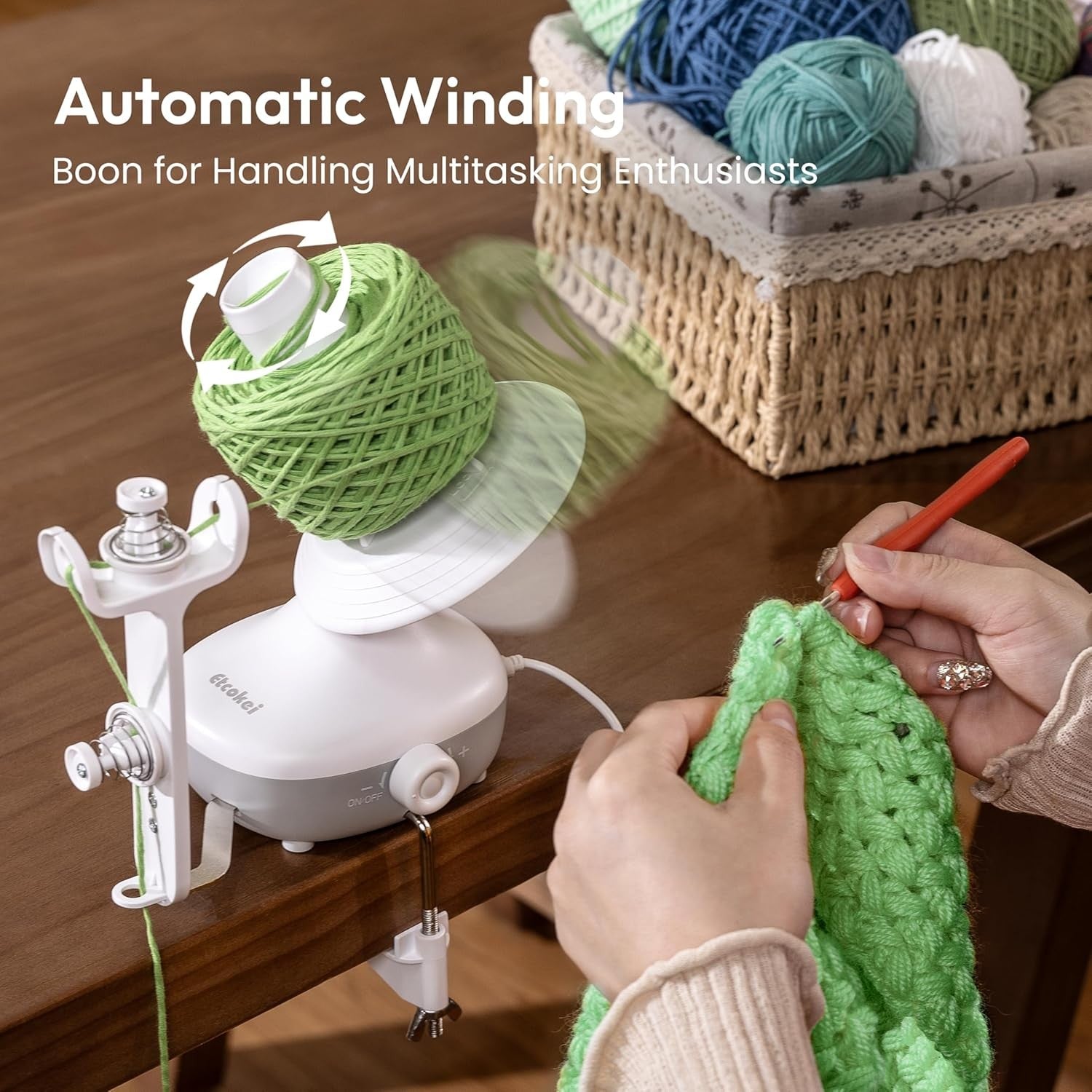 Electric Yarn Winder Wool Ball Winder with Adjustable Speed for Knitting
