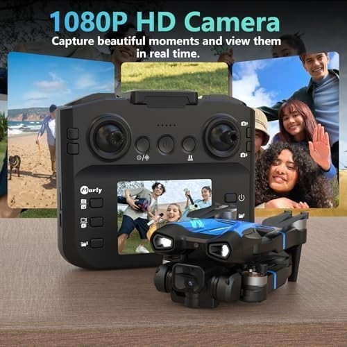 Foldable Mini Drone with 1080P Camera, LCD Remote, 3D Flips, RC Quadcopter