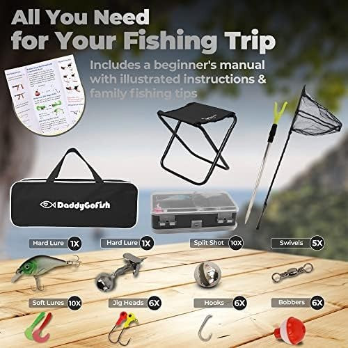 Kids Fishing Rod & Reel Combo Starter Kit with Tackle Box 4-5ft Set