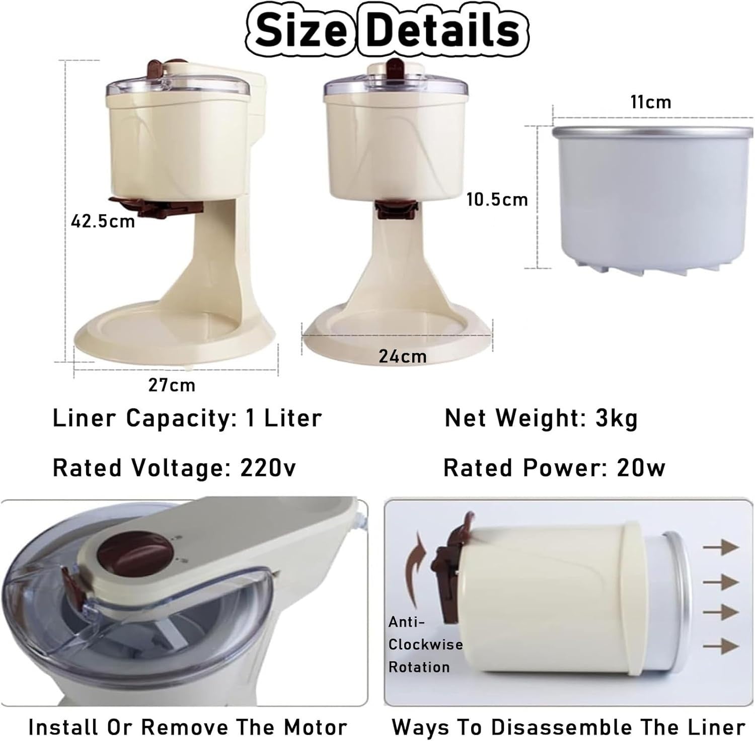 Soft Serve Ice Cream Maker 1L | Automatic Countertop Dessert Machine