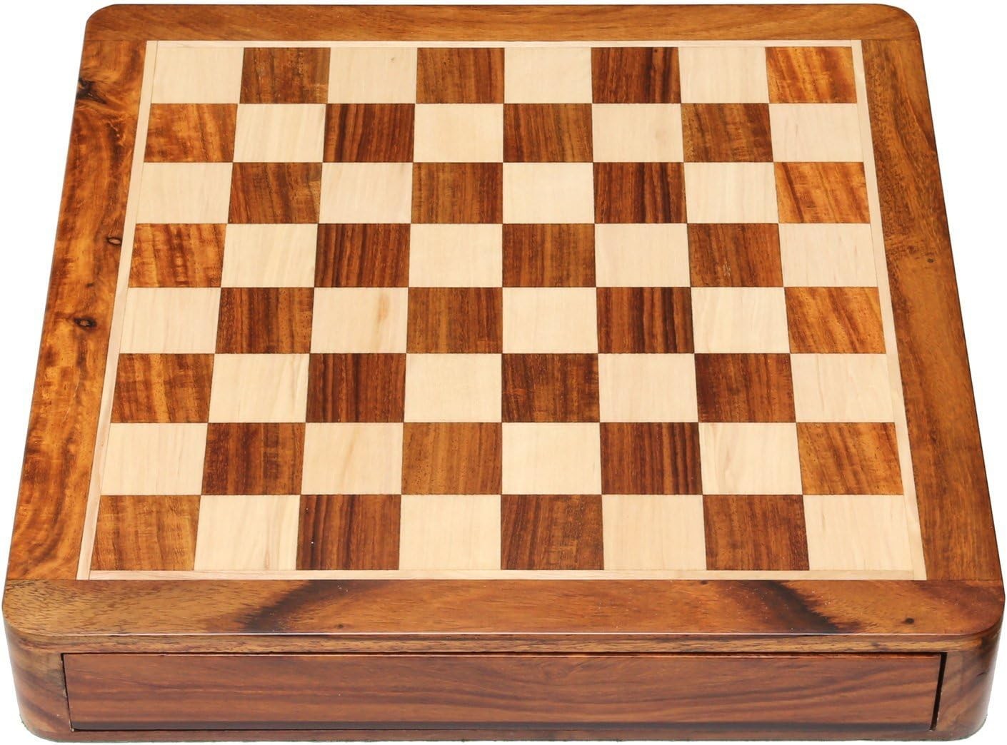 12" Wooden Magnetic Chess Set with Storage Drawer | Travel Board & Pieces