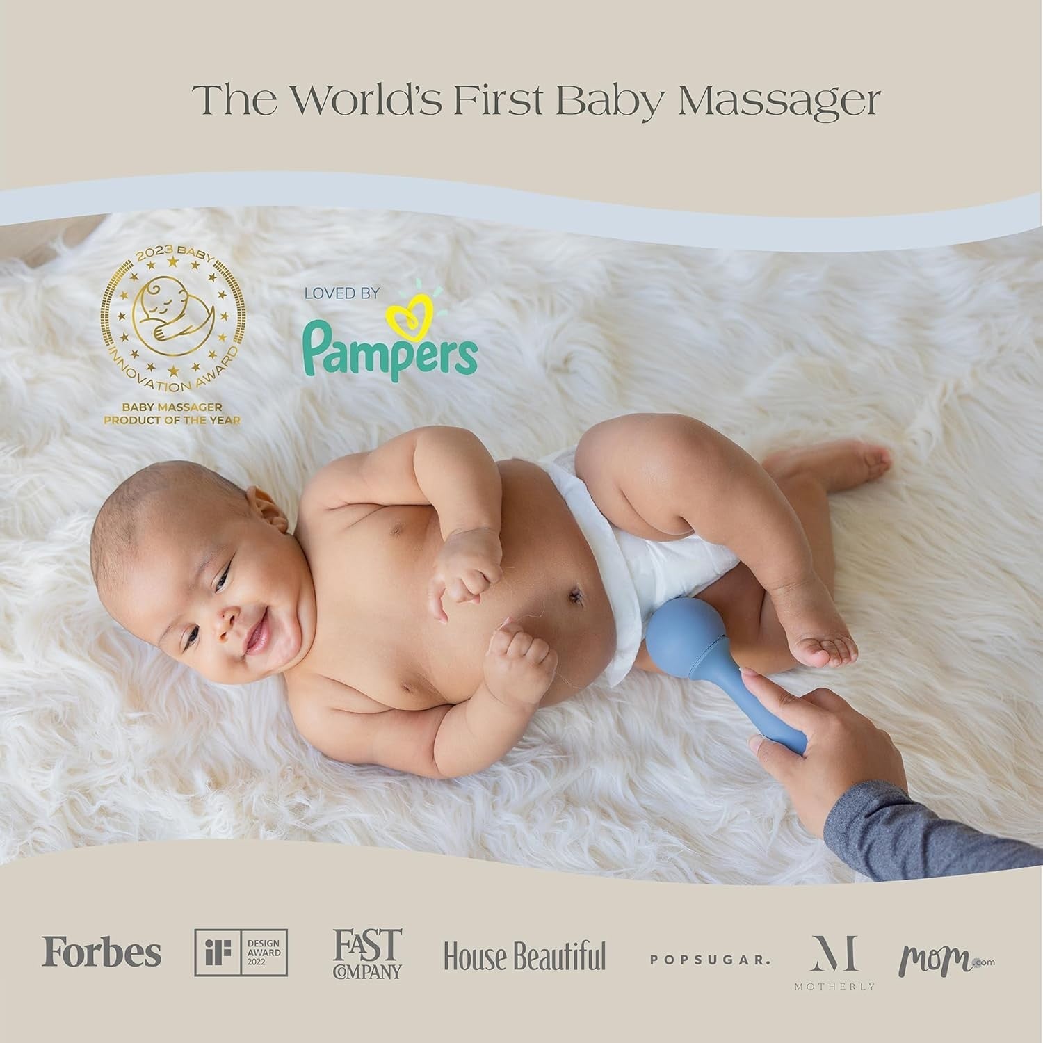 Baby Massager for Colic, Gas Relief & Sleep Aid - Silicone Soother with 3 Heads