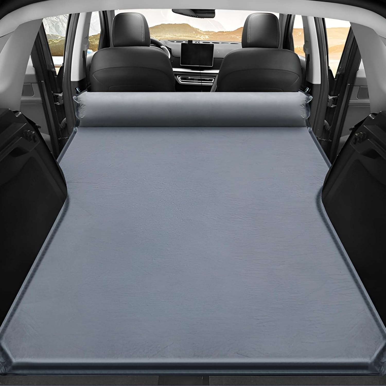Grey Car Air Mattress Inflatable Bed for Travel Camping Sleep SUV Sedan Van