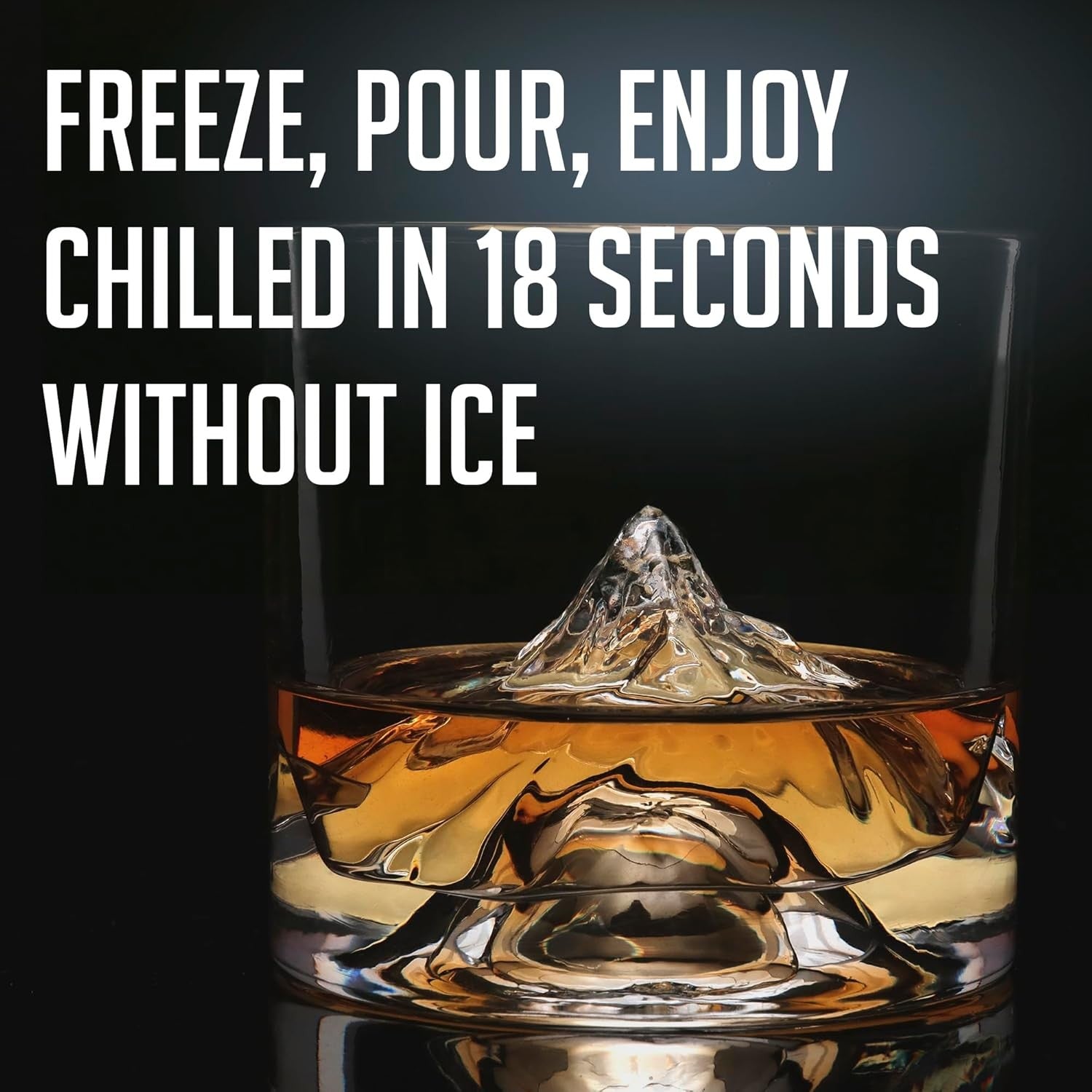 K2 Mountain Whiskey Glasses Set of 2 – 250ml Freeze-Chill Crystal Tumblers Gift