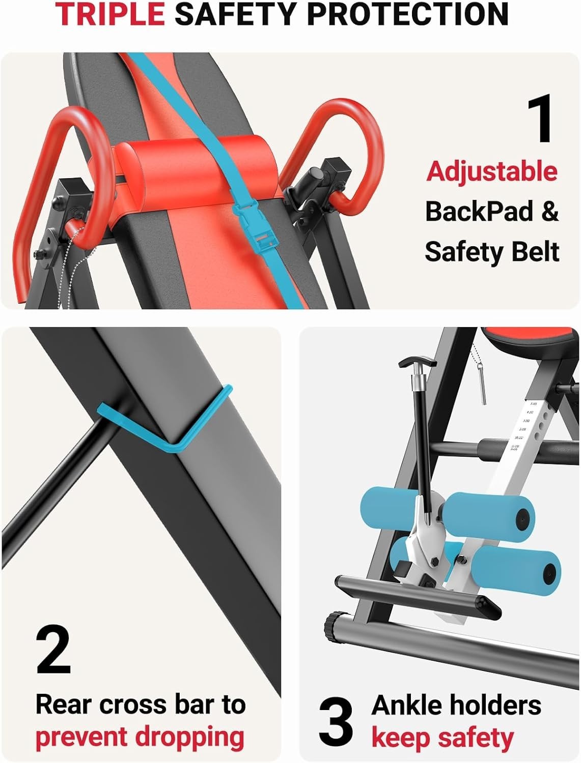 Heavy Duty Inversion Table 300lb Adjustable Back Stretcher