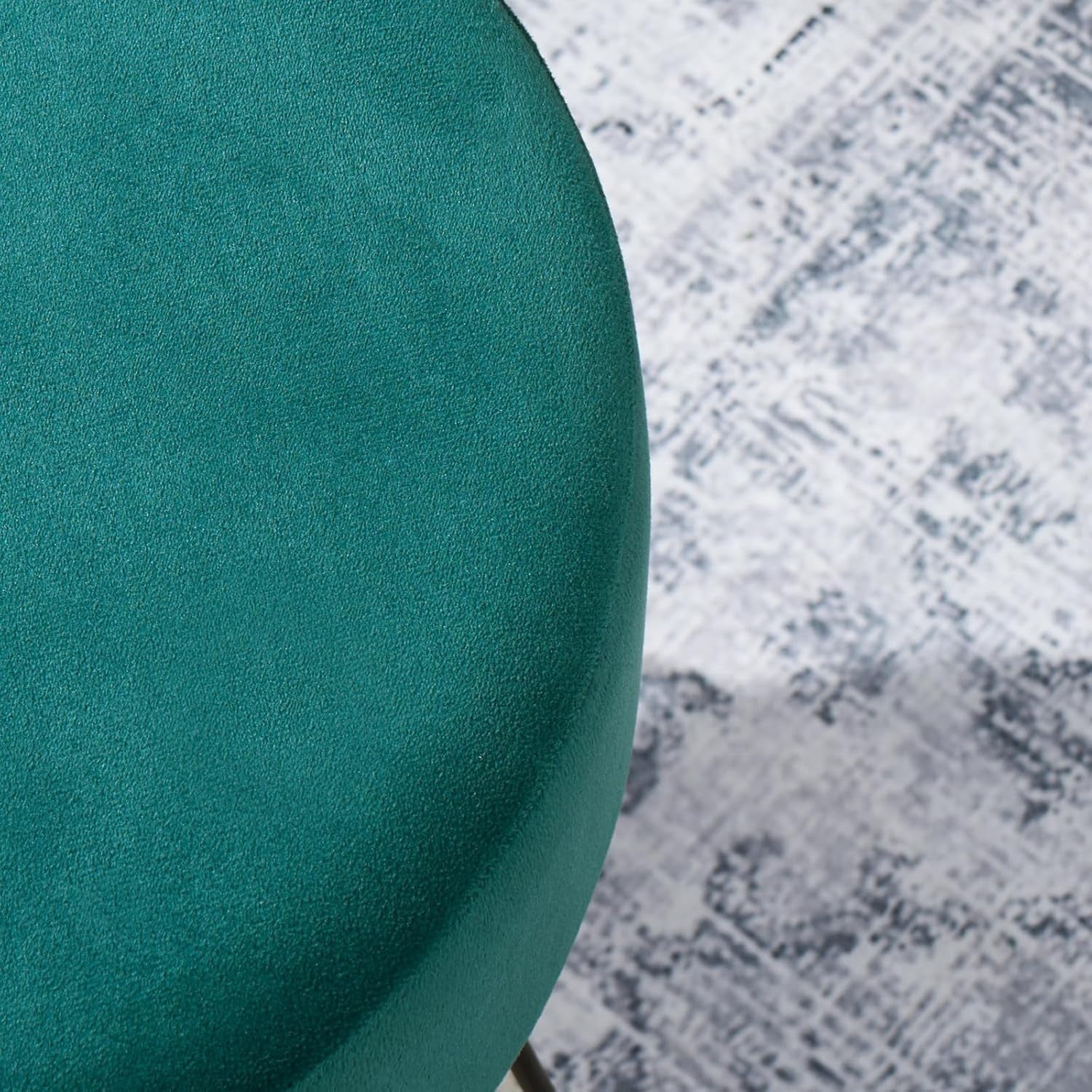 Teal Velvet Round Footstool Hairpin Leg Vanity Dressing Table Seat