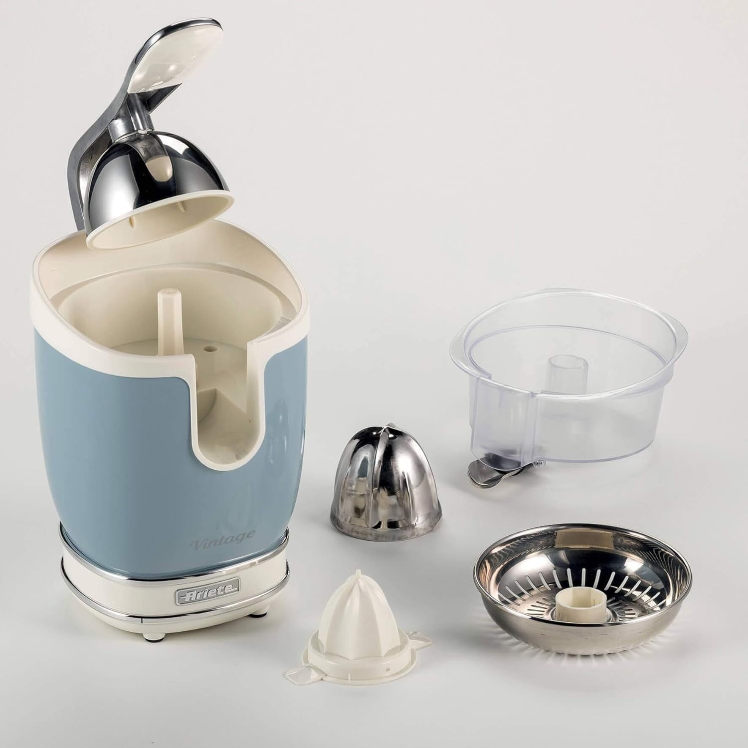 Retro Electric Citrus Juicer Lever Press 85W Dual Cones Anti-Drip