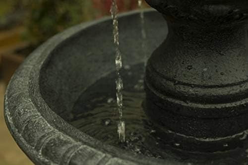 84cm Solar Bird Bath Fountain | Double Tier Water Feature with LED Lights