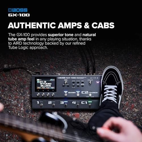 Guitar & Bass Effects Processor 32-bit 23 Amp Types 150+ Effects Black