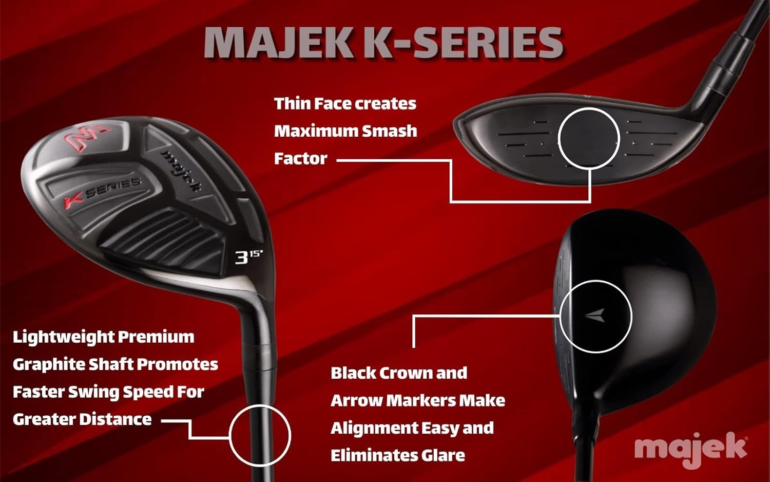 3 & 5 Fairway Wood Set Right Hand Senior Flex Graphite Easy Launch