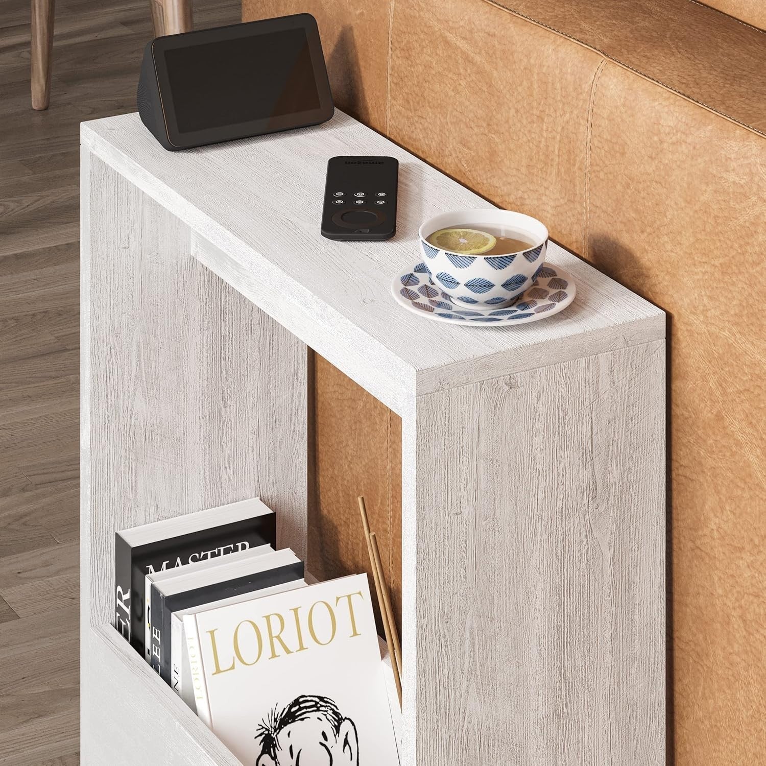 2-Tier Side Table with Magazine Rack & Storage – 55x20x60cm
