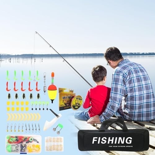 Telescopic 1.8m Carbon Fiber Fishing Rod Reel Combo Kit with Line Lures Bag
