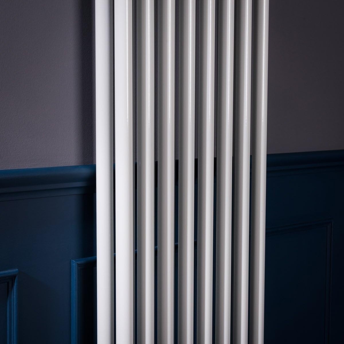White Double Column Vertical Radiator 1500x380mm Bathroom Kitchen