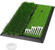 2 in 1 Golf Hitting Mat Practice Turf Non Slip Base 44cm