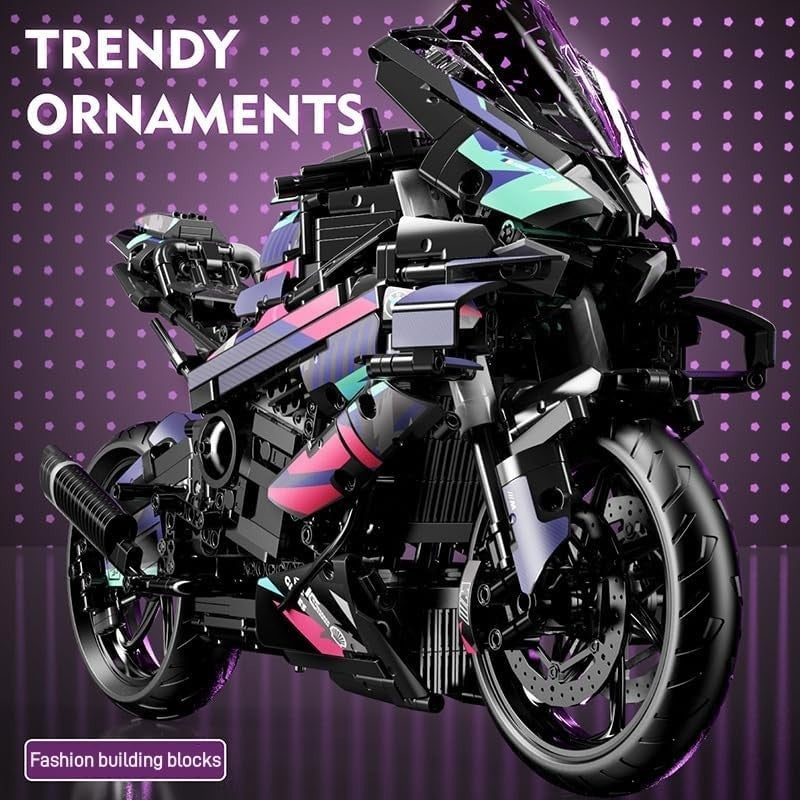 Motorcycle Building Kit 1920+PCS | Realistic Design | STEM Toy for Adults & Kids