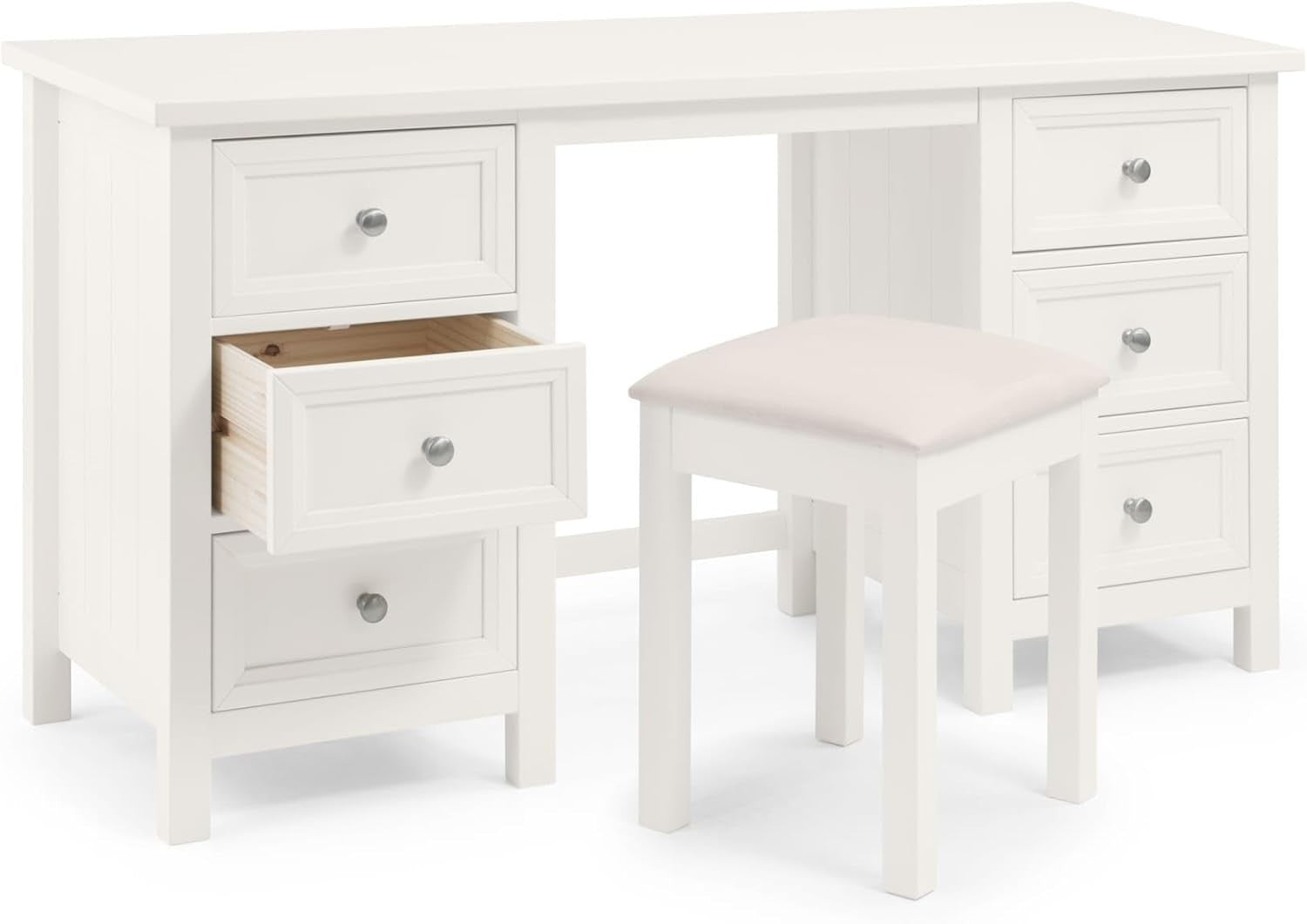 Surf White Dressing Table 6 Drawer Chest Modern Bedroom Vanity Furniture Set