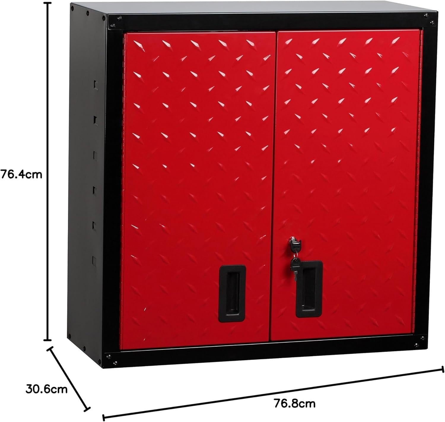 Heavy Duty Steel Garage Wall Cabinet with Lock, Adjustable, 12D x 30.2W x 30.1H