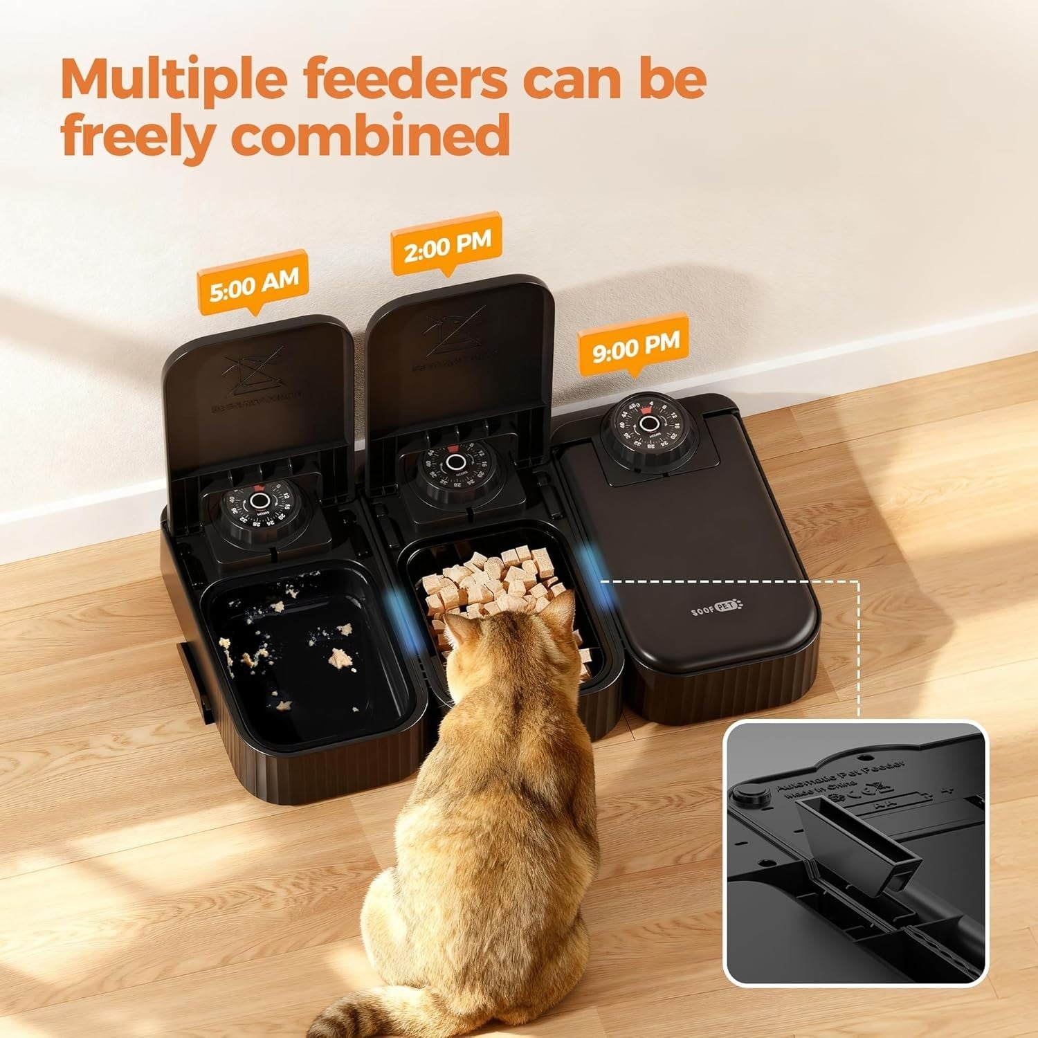Automatic Cat Feeder Wet Dry Food 2 Meal Timer Ice Pack Pet Feeder