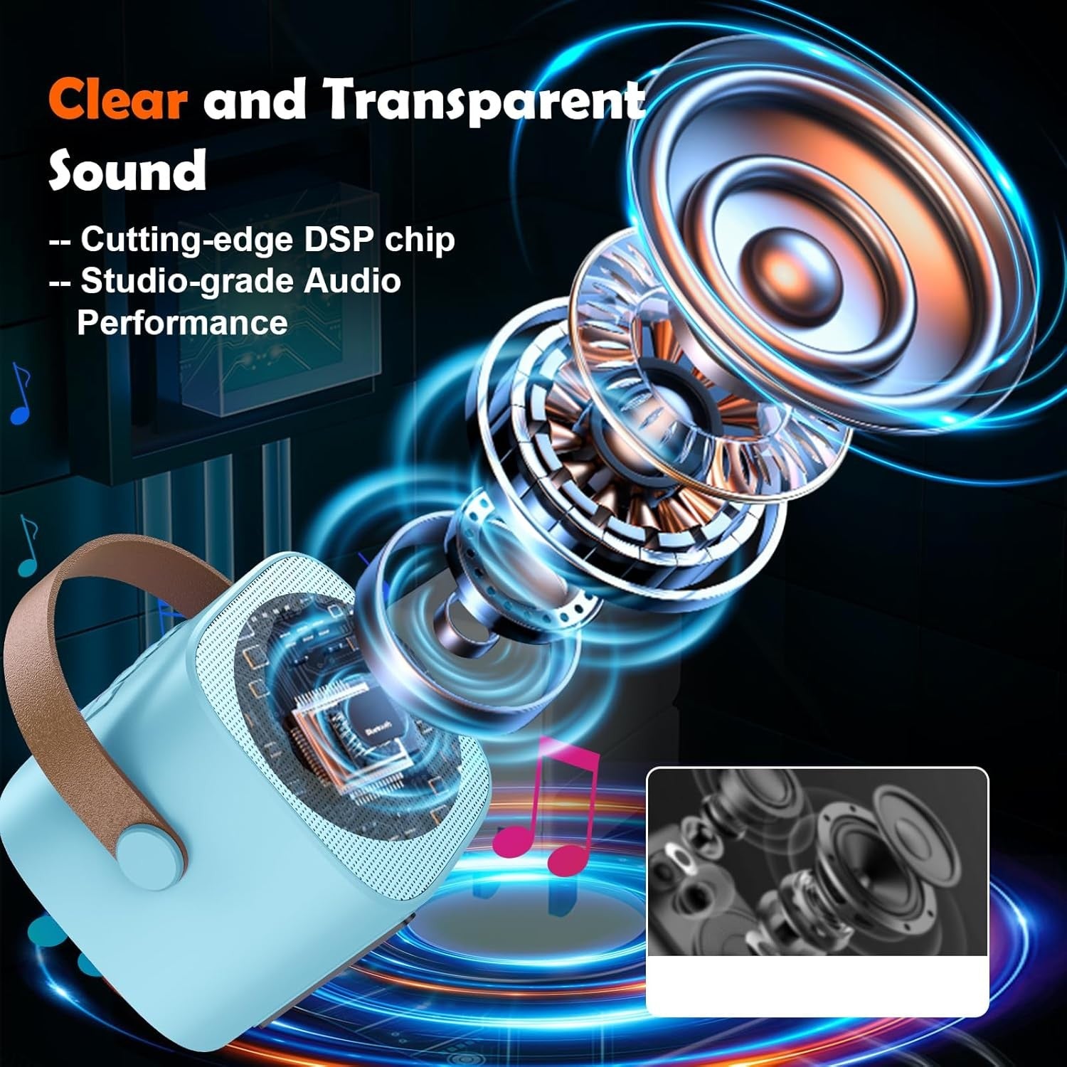 Portable Bluetooth Karaoke Machine 2 Wireless Mics Party Speaker