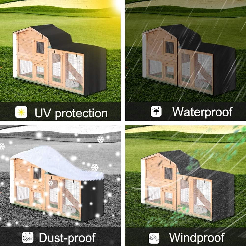 Rabbit Hutch Thermal Cover Waterproof Winter Protection 71x20x34in