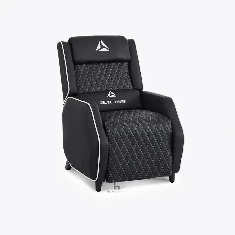 Black Gaming Recliner Armchair Faux Leather Chair w/ Footrest & Lumbar Support