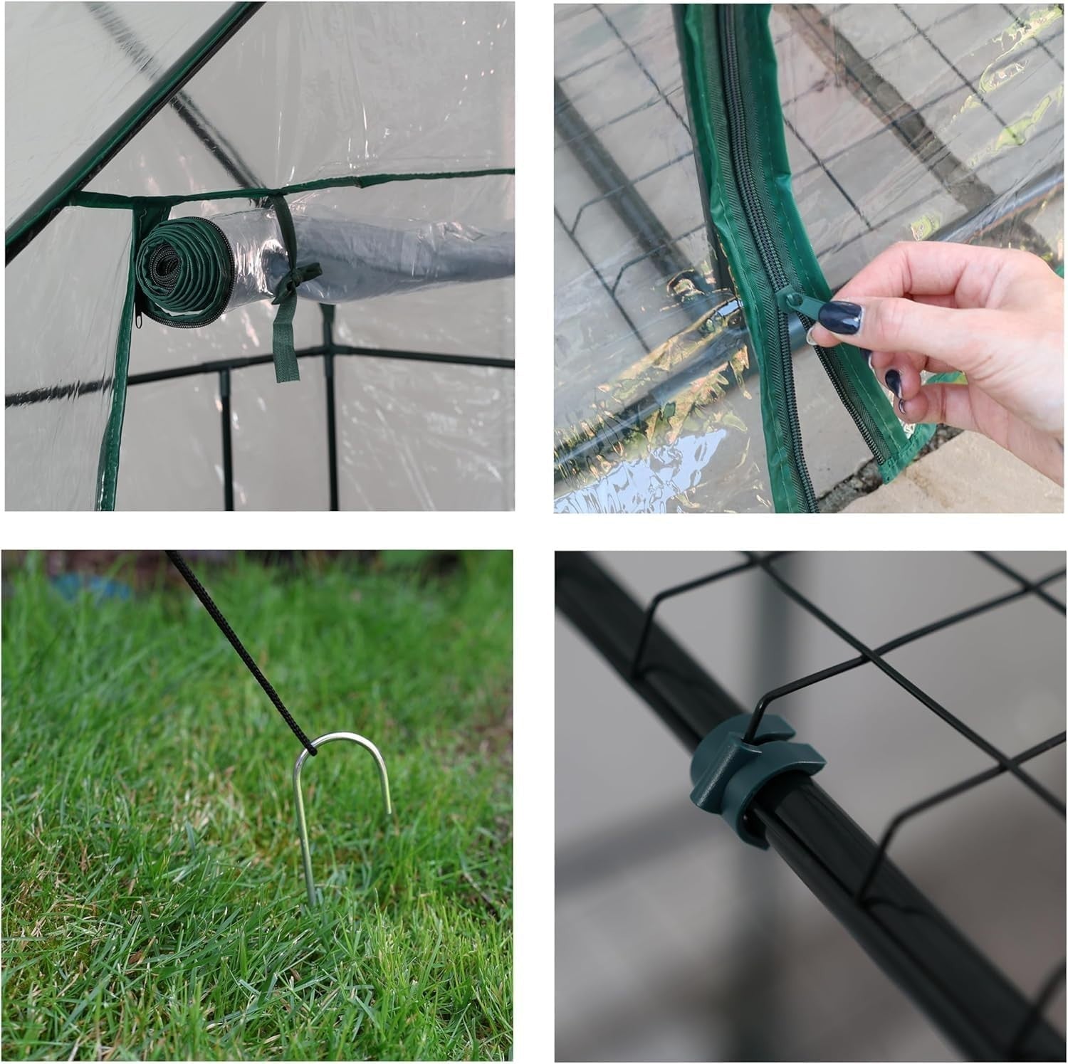 3 Tier Walk-In Greenhouse PVC Cover | Large Garden Growhouse with Metal Frame