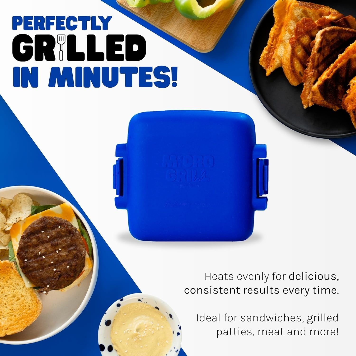 Microwave Sandwich Maker Grill 4-Min Toasted Panini Non-Stick Dishwasher