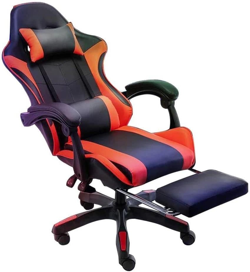 Gaming Chair Recliner with Footrest Ergonomic Desk Swivel Red