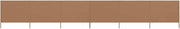 Taupe 6-Panel Wind Screen 800x120cm Garden Patio Privacy Shade Outdoor Awning